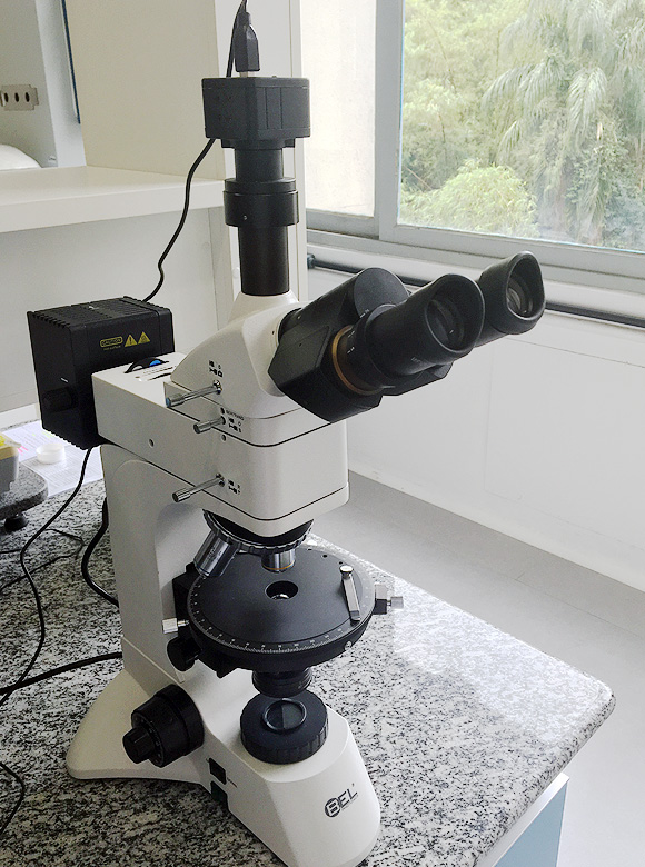 Microscópio Óptico com Polarização